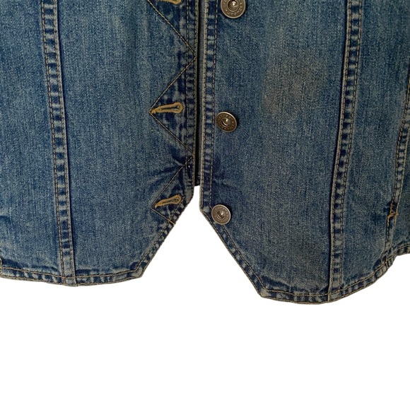 Vintage 90’s Liz Claiborne Jeans Cropped Denim Jean Jacket Size Medium Petite - Picture 4 of 11